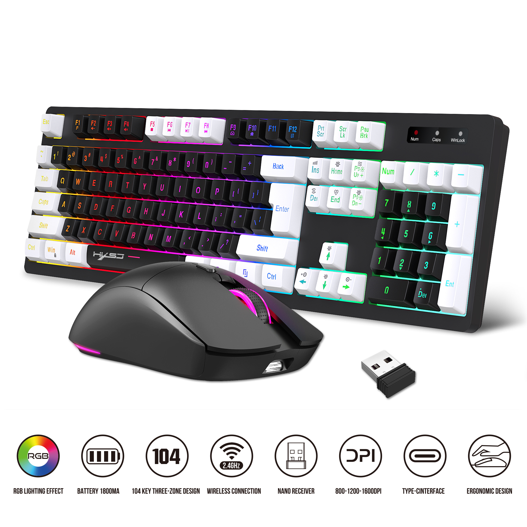 L98Wireless24GKeyboardandMouseKit140KeyRGBColorfulBacklitRechargeableGamingforComputerPCLaptop-1979722-1