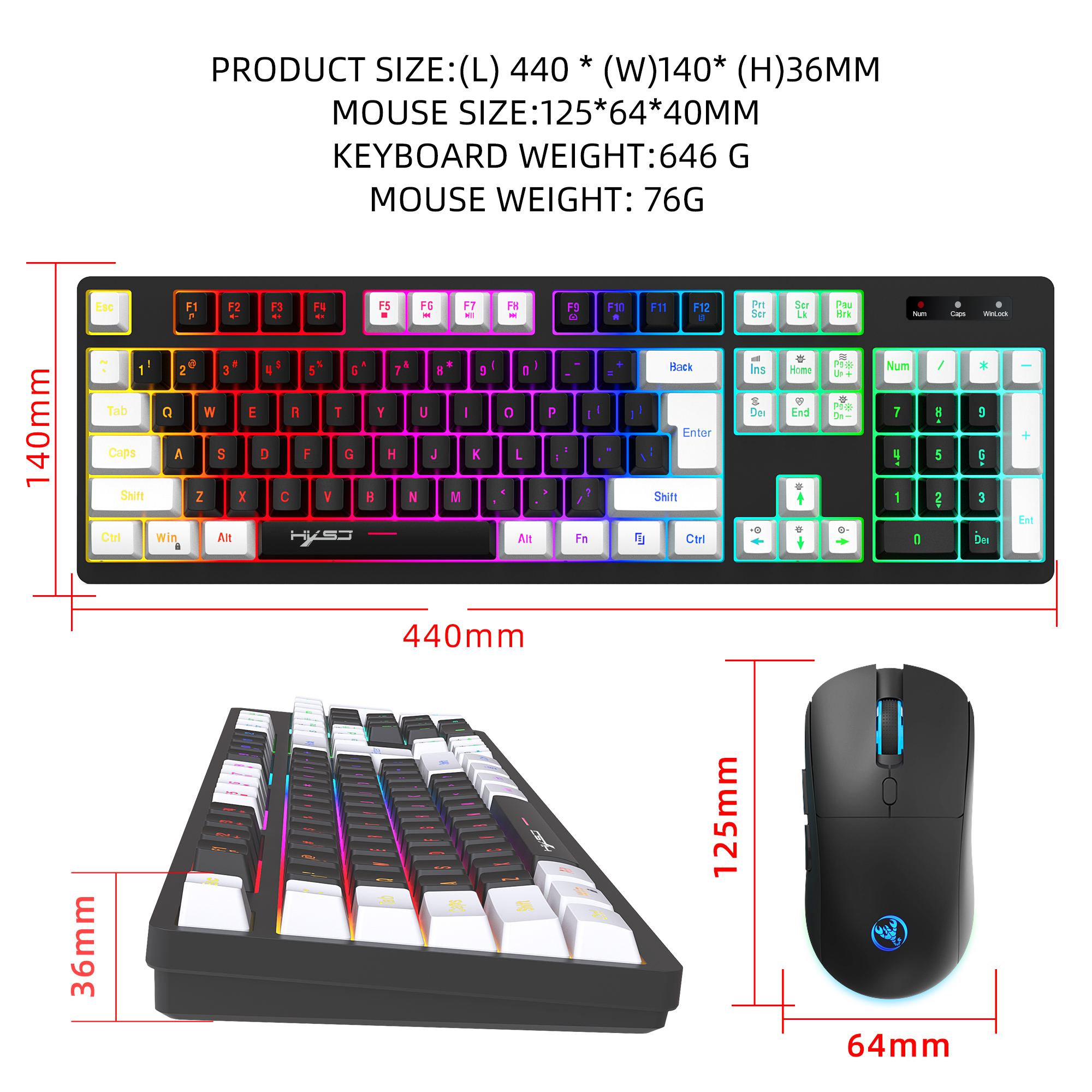 L98Wireless24GKeyboardandMouseKit140KeyRGBColorfulBacklitRechargeableGamingforComputerPCLaptop-1979722-11