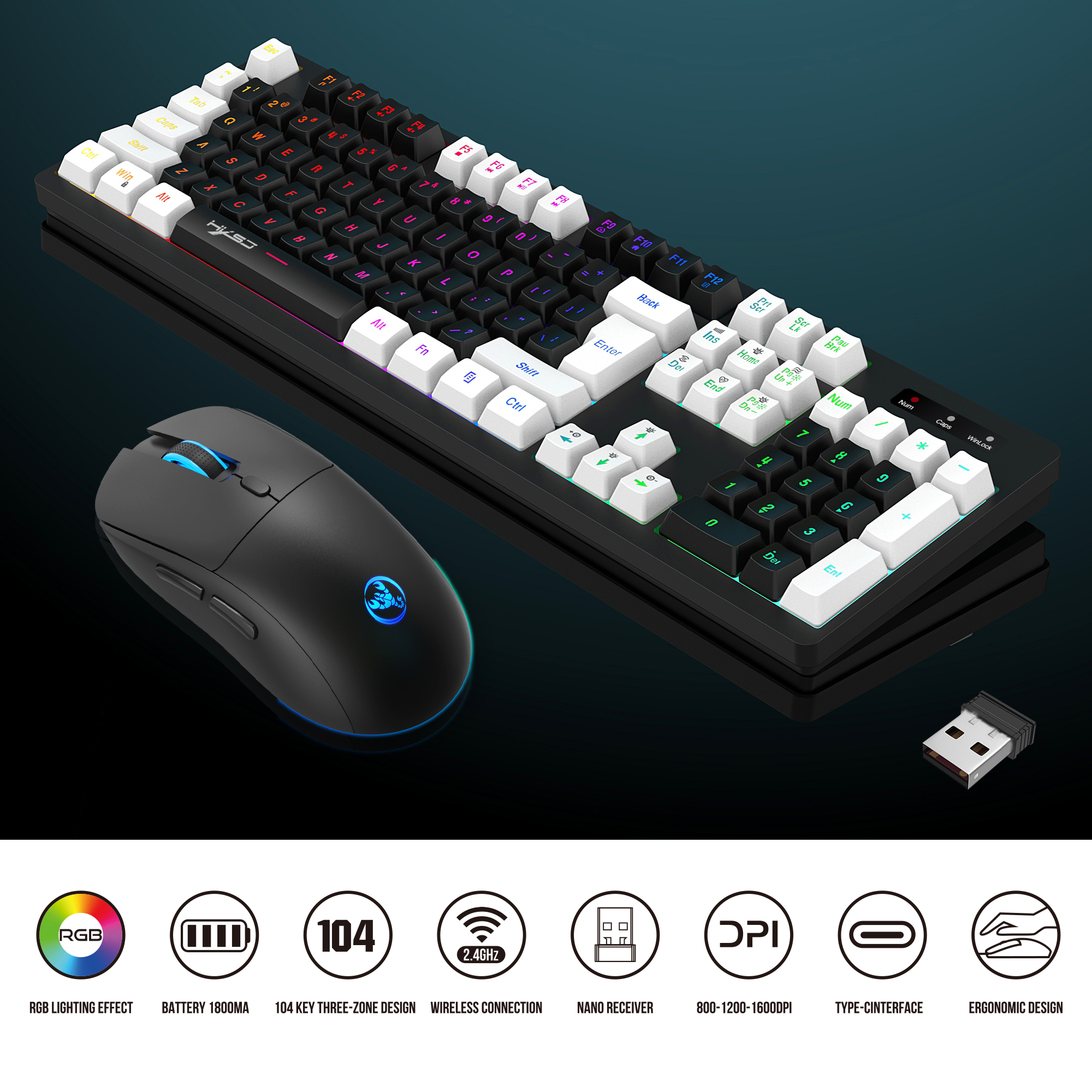 L98Wireless24GKeyboardandMouseKit140KeyRGBColorfulBacklitRechargeableGamingforComputerPCLaptop-1979722-15