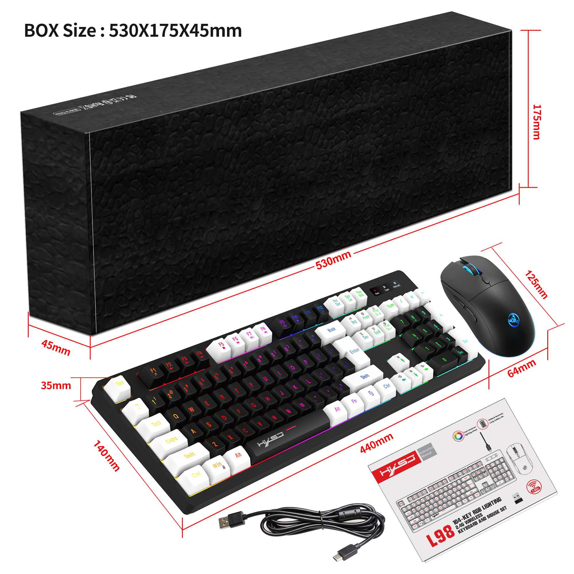 L98Wireless24GKeyboardandMouseKit140KeyRGBColorfulBacklitRechargeableGamingforComputerPCLaptop-1979722-17