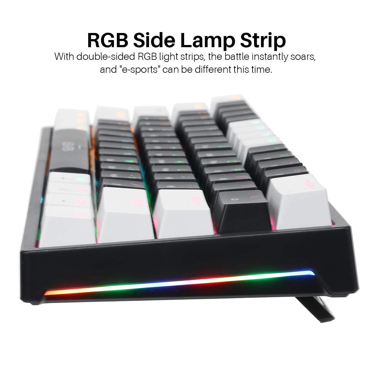 LEAVENK620MechanicalKeyboard61KeysPBTTranslucentDual-ColorInjectionKeycapsBlueRedSwitchRGBBacklitDet-1953805-11