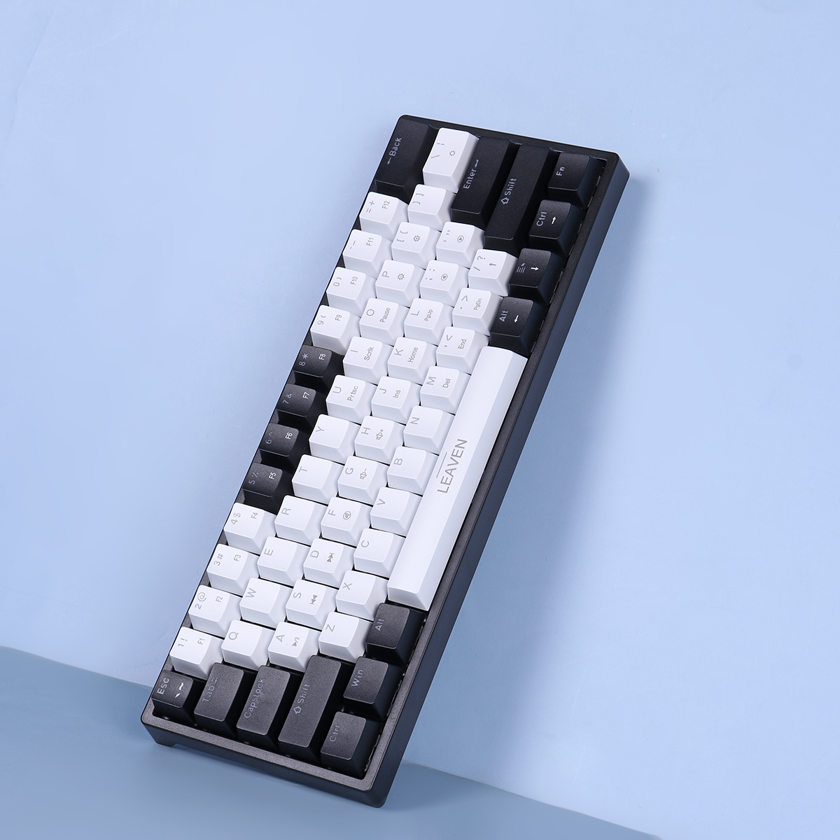 LEAVENK620MechanicalKeyboard61KeysPBTTranslucentDual-ColorInjectionKeycapsBlueRedSwitchRGBBacklitDet-1953805-5