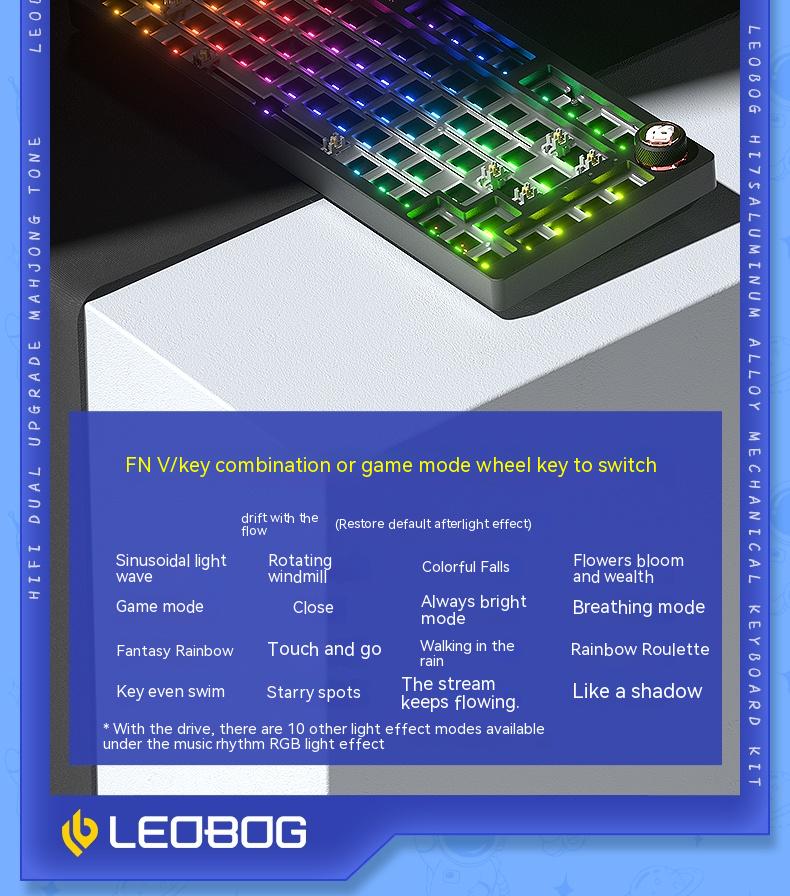 LEOBOGHi75WiredAluminumDIYKitMechanicalKeyboardHot-SwapRGBKitGasketCustomAluminumAlloyBodyKeyboardPc-1997845-18