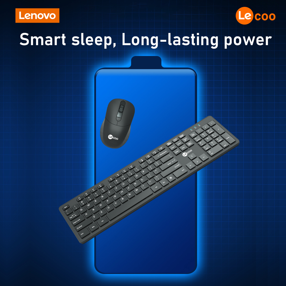 LecooKeyboardandMouseSetKW20124GHzWirelessOfficeKeyboard104KeysForWindowsPCCompatibleUSBGameKeyboard-1988261-2