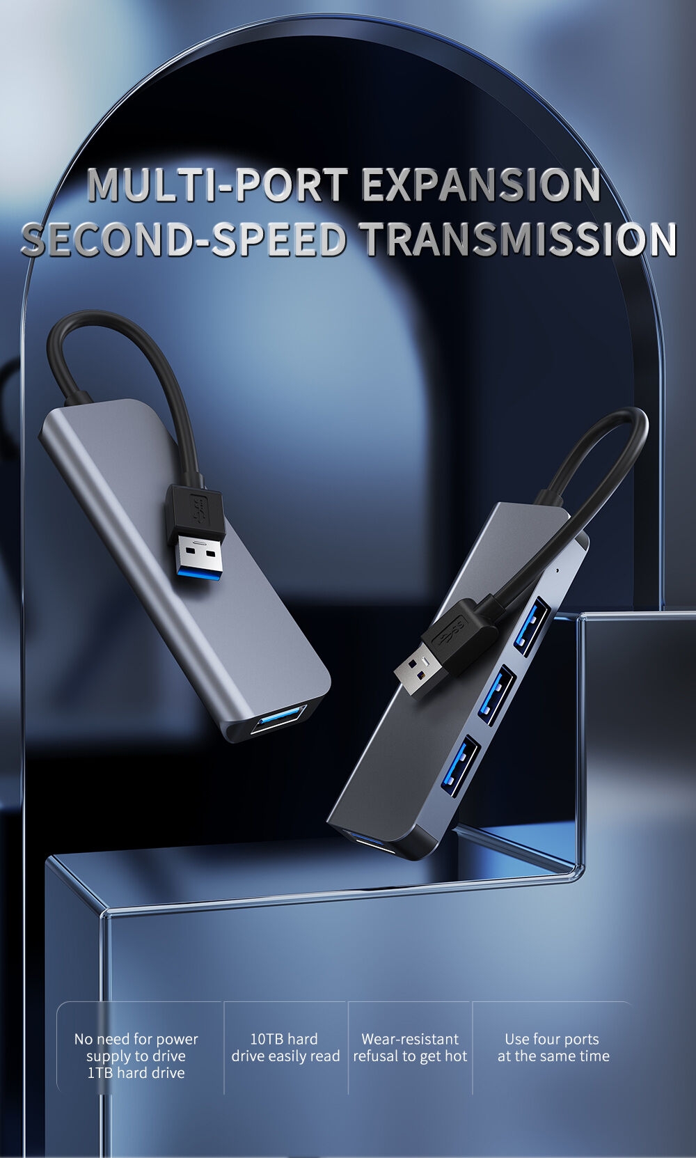 Mechzone4in1USB30HubDockingStationUSBAdapterwithUSB20USB30forPCLaptopMatebookHUAWEIXIAOMIMacbookProB-1976721-1
