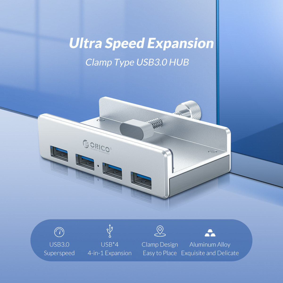 ORICOMH4PU-P4in1USB30HubDockingStationUSBAdapterwithPowerSupply5GbpsFastDataTransmissionforLaptopPho-1998685-1