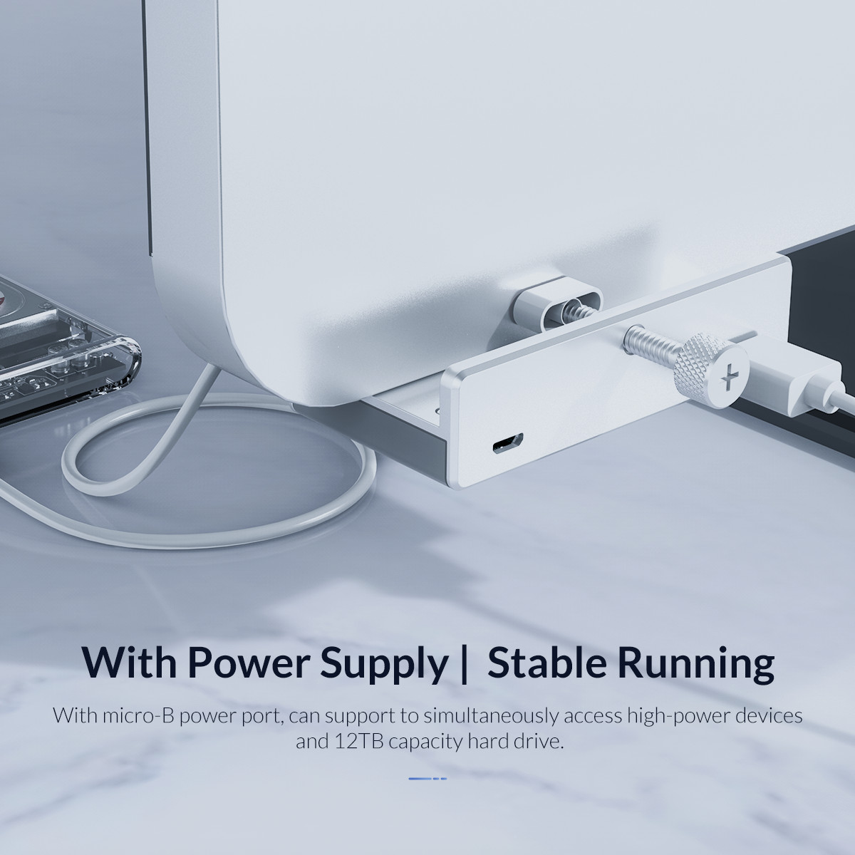 ORICOMH4PU-P4in1USB30HubDockingStationUSBAdapterwithPowerSupply5GbpsFastDataTransmissionforLaptopPho-1998685-9