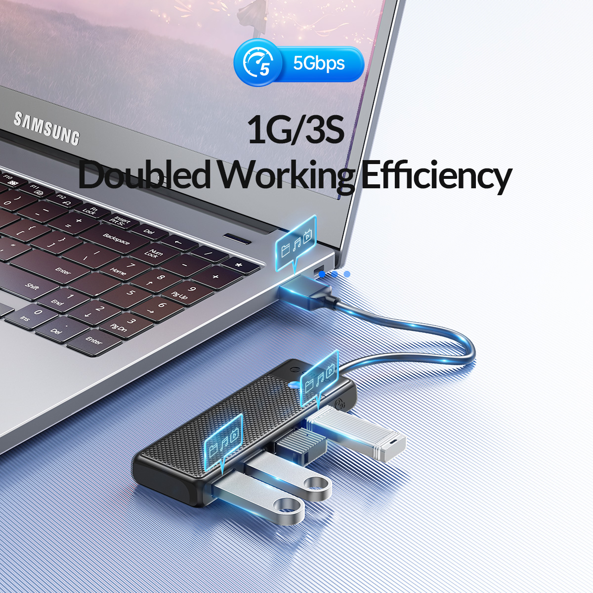 Orico4-in-1USB30HubDockingStationUSBAdapterwithUSB304forPCLaptopComputerMatebookMacbookPro-1998683-2