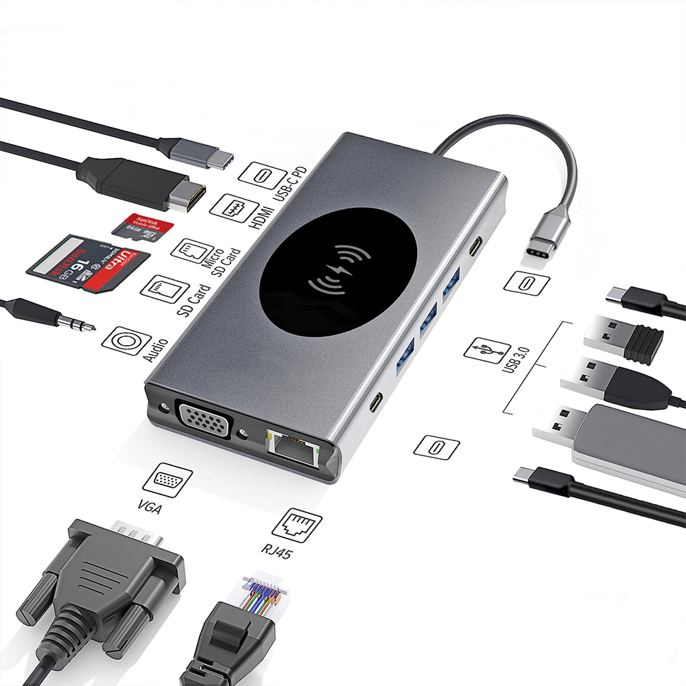 Pobod13in1Type-CDockingStationwithUSB303USB-CPDUSB-C2HDMIVGARJ45SDMicroSDCardReaderSlot35mmAudioWire-1986190-3