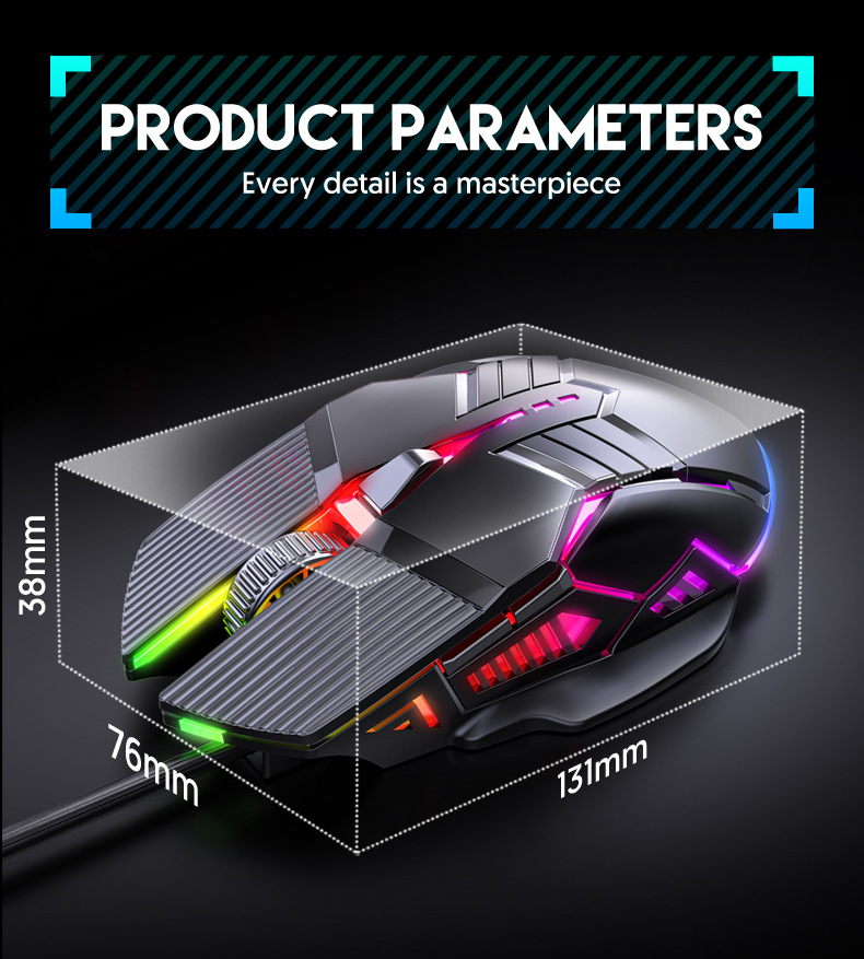 S800WiredGamingMouseUSBComputerMouse3200DPIErgonomicGamingRGBMause6ButtonLEDSilentMiceforPCLaptopGam-1979205-13