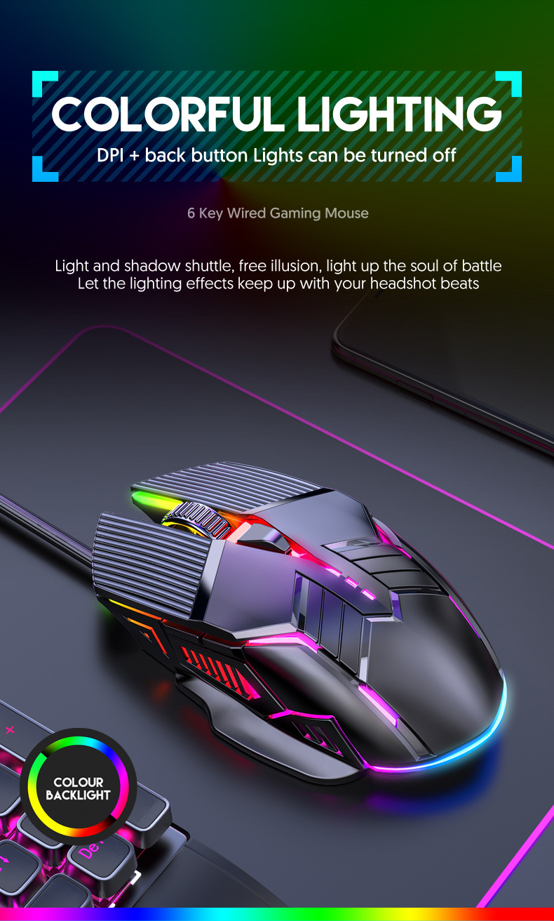 S800WiredGamingMouseUSBComputerMouse3200DPIErgonomicGamingRGBMause6ButtonLEDSilentMiceforPCLaptopGam-1979205-5