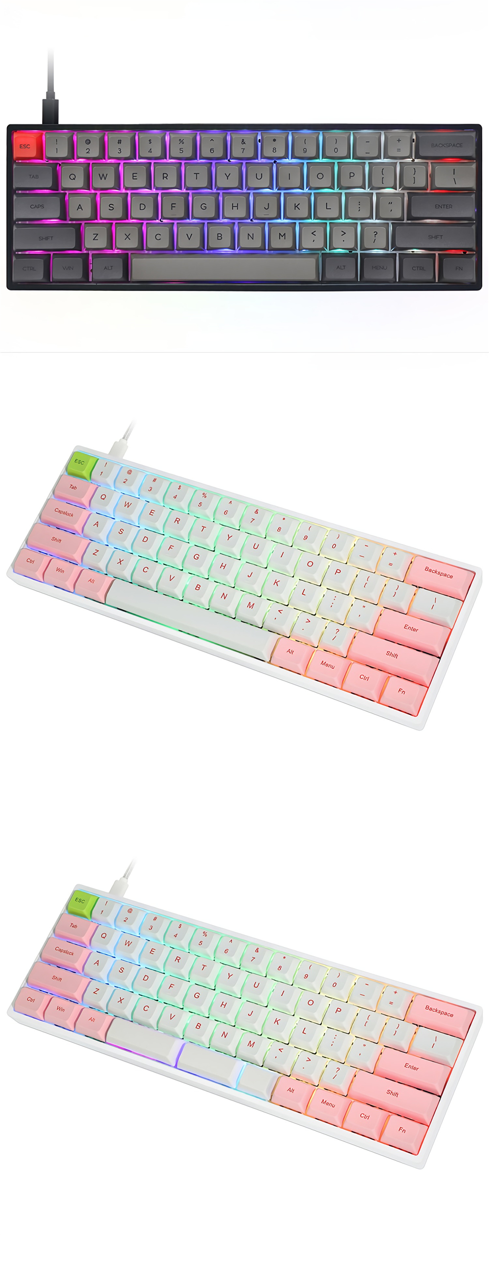 SKYLOONGGK61XGK61XSKeyboardKitHotSwappable60RGBWiredbluetoothDualModePCBMountingPlateCaseKeyboardCus-1982963-7