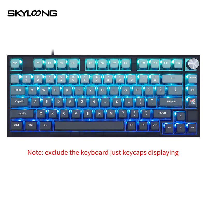SKYLOONGGK7126PCSMechanicalKeyboardKeycapsSetBlue-PBTBlackTransparentJellyKeyCapForDIYCustomized6187-1990888-5