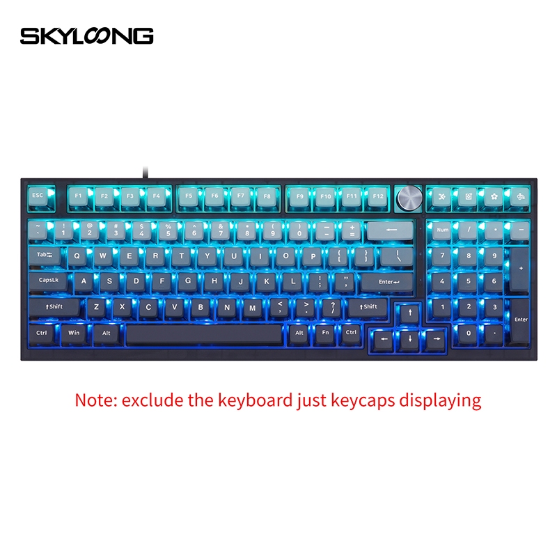SKYLOONGGK7126PCSMechanicalKeyboardKeycapsSetBlue-PBTBlackTransparentJellyKeyCapForDIYCustomized6187-1990888-6