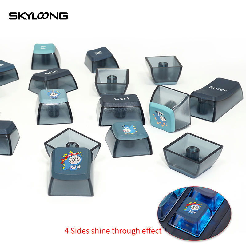 SKYLOONGGK7126PCSMechanicalKeyboardKeycapsSetBlue-PBTBlackTransparentJellyKeyCapForDIYCustomized6187-1990888-8