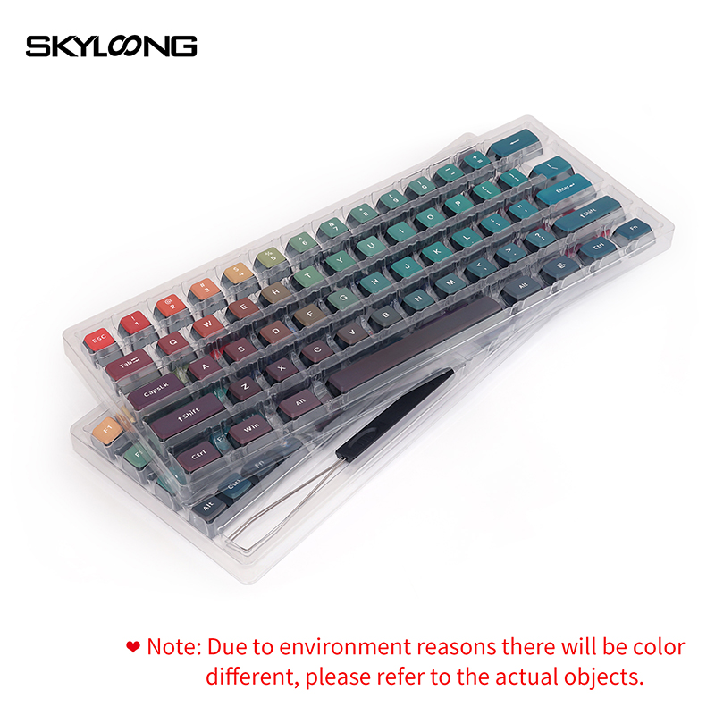 SKYLOONGGK7126PCSMechanicalKeyboardKeycapsSetNeonPBTBlackTransparentJellyKeyCapForDIYCustomized61871-1990889-3