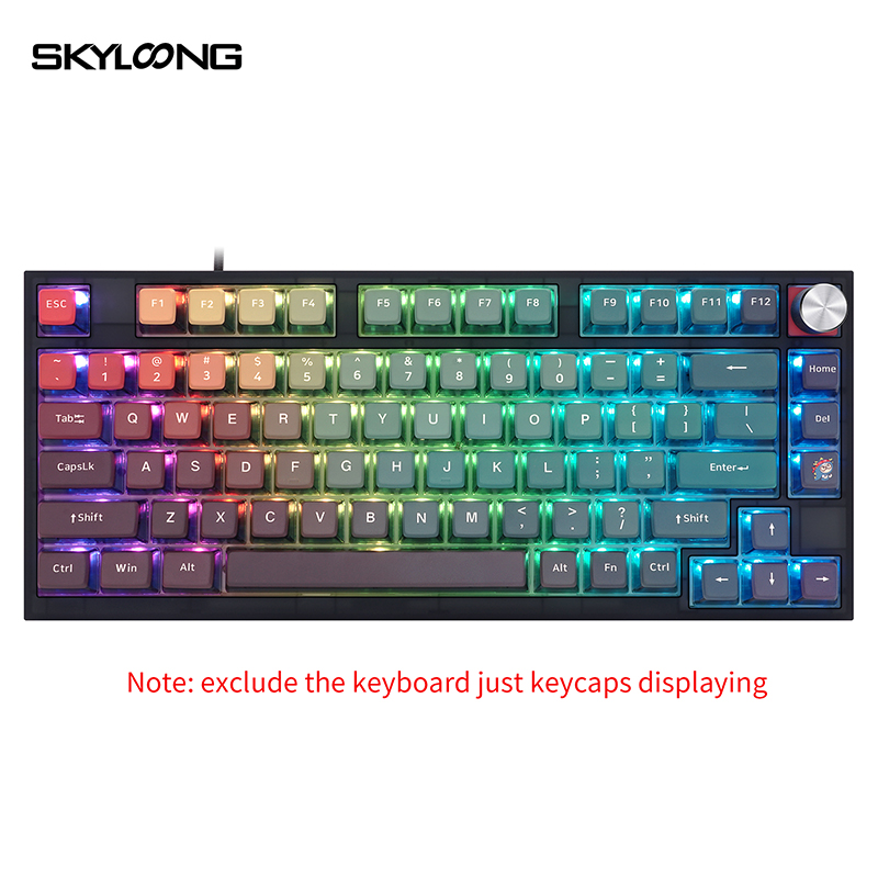 SKYLOONGGK7126PCSMechanicalKeyboardKeycapsSetNeonPBTBlackTransparentJellyKeyCapForDIYCustomized61871-1990889-7
