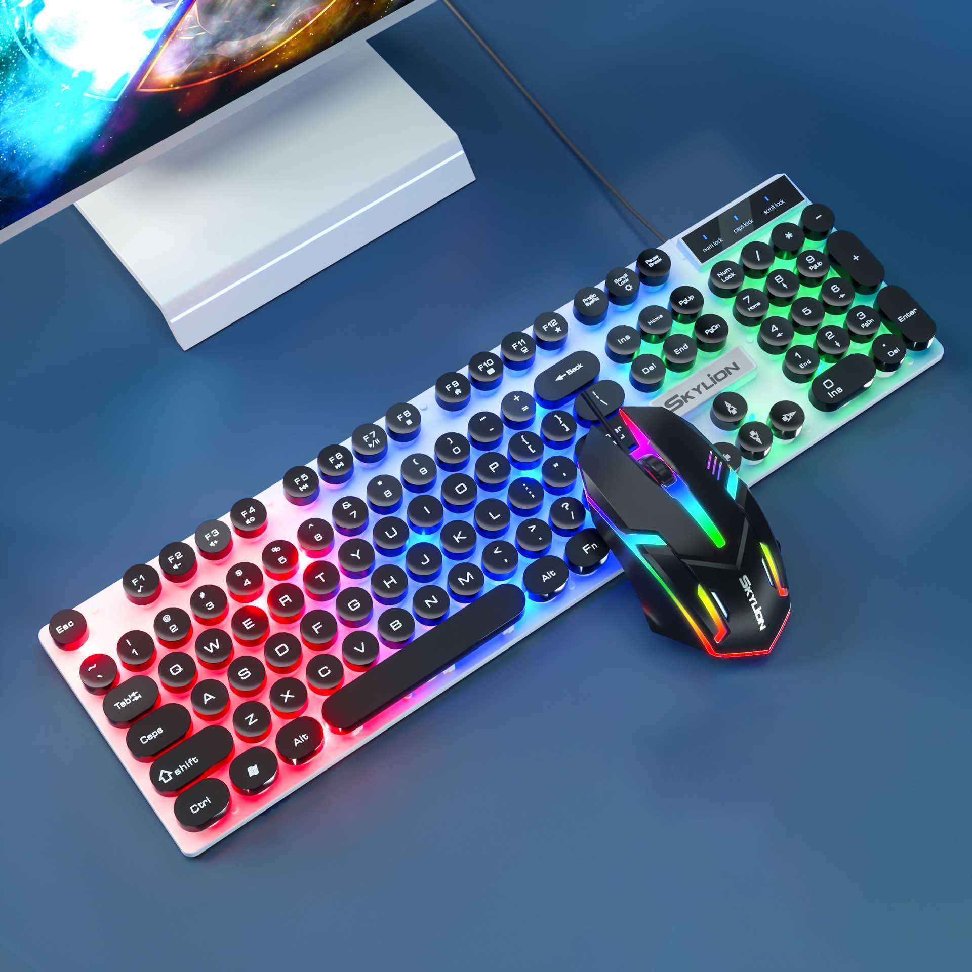SkylionH600WiredGamingKeyboardAndMouseSetMechanicalFeelPunkRoundKeycapskeyboard1600dpi104-KeysRGBLed-1976639-5