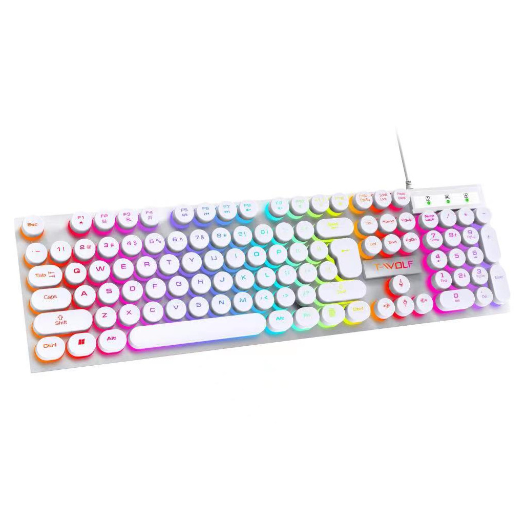 T-WOLFT80USBWiredRoundKeyboard104KeysRainbowRGBBacklightGamingKeyboardMechanicalFeelComputerPunkButt-1977329-18
