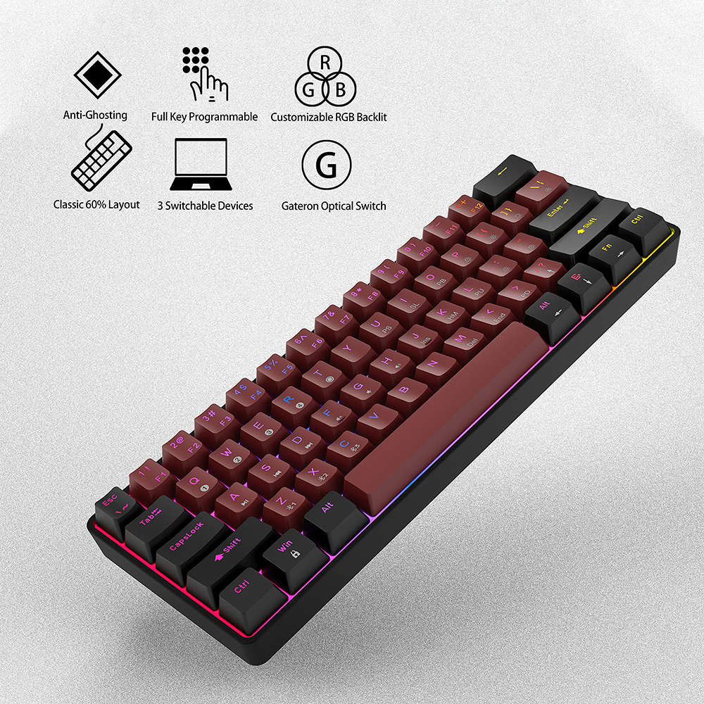 TMKBGK61MechanicalGamingKeyboard61KeysFull-KeyProgrammablePBTTranslucentKeycapsDual-Modebluetooth51T-1937364-2