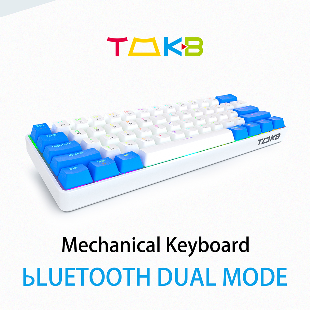TMKBGK61MechanicalGamingKeyboard61KeysFull-KeyProgrammablePBTTranslucentKeycapsDual-Modebluetooth51T-1937364-3
