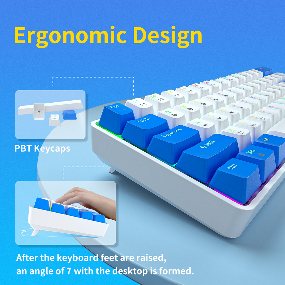 TMKBGK61MechanicalGamingKeyboard61KeysFull-KeyProgrammablePBTTranslucentKeycapsDual-Modebluetooth51T-1937364-10