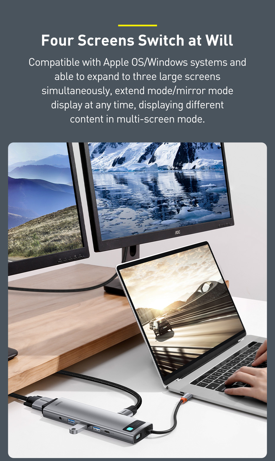 TripleDisplayBaseus11-In-1MSTUSBType-CHubDockingStationAdapterWithDual4KHDMIHDDisplay1080PVGA100WUSB-1872792-6