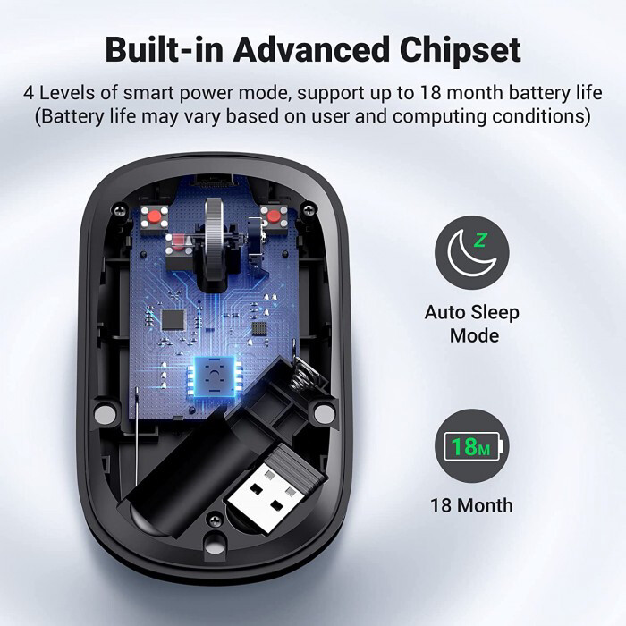 UGreenMU001DualModeWirelessMuteMouse3Buttons4000DPILowPowerConsumption24GWirelessBT3050MiceforHomeOf-2015437-2