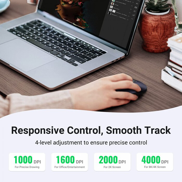 UGreenMU001DualModeWirelessMuteMouse3Buttons4000DPILowPowerConsumption24GWirelessBT3050MiceforHomeOf-2015437-5