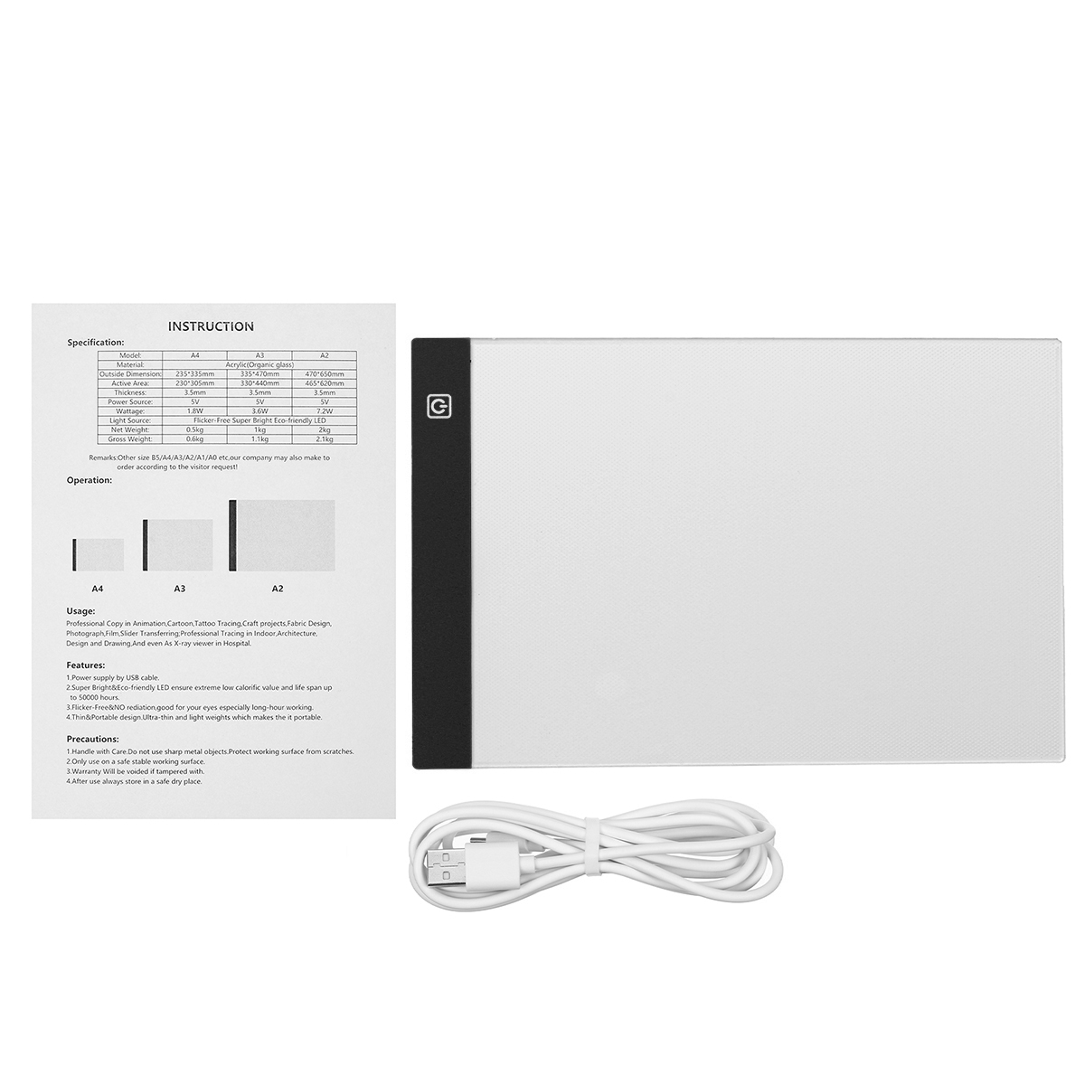UltraThinA4LEDLightPadArtistUSBLEDDrawingBoardPadCopyTablePaintingDrawingWritingBoard-1758438-11