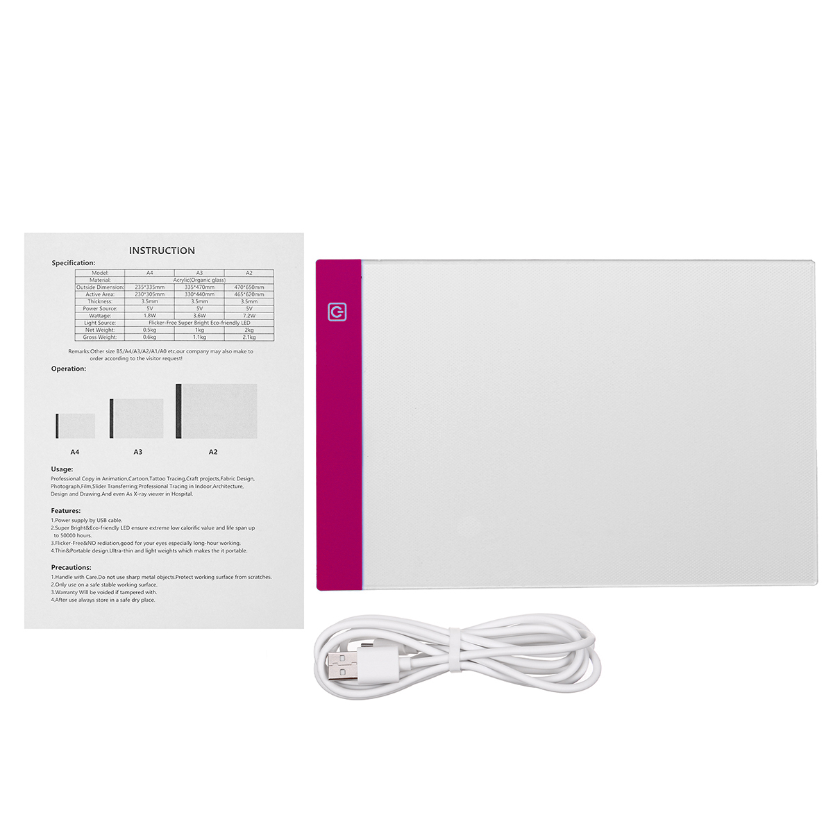 UltraThinA4LEDLightPadArtistUSBLEDDrawingBoardPadCopyTablePaintingDrawingWritingBoard-1758438-12