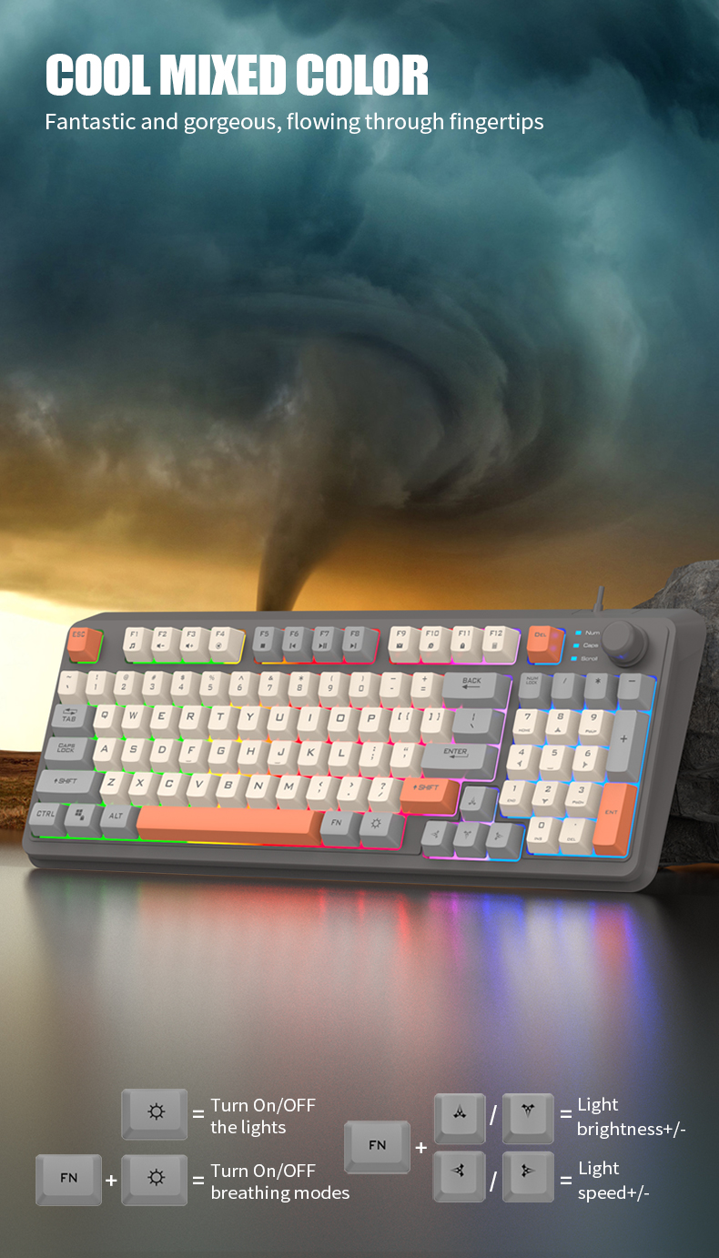 XUNSVFOXK8294KeysWiredGamingKeyboardThreeColor-blockLuminousMechanical-feelStation19-keypunchlessGam-1993858-2