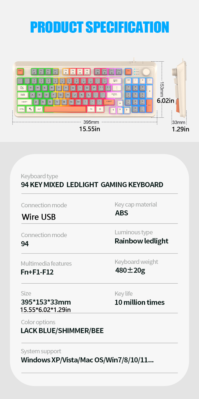 XUNSVFOXK8294KeysWiredGamingKeyboardThreeColor-blockLuminousMechanical-feelStation19-keypunchlessGam-1993858-13