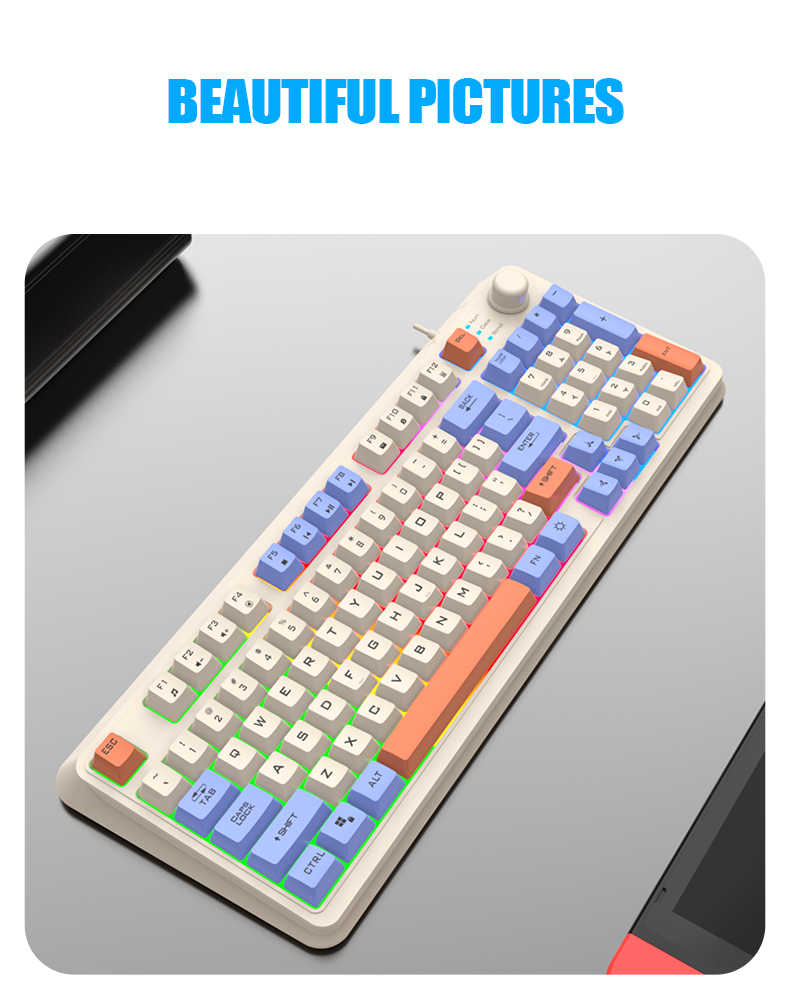 XUNSVFOXK8294KeysWiredGamingKeyboardThreeColor-blockLuminousMechanical-feelStation19-keypunchlessGam-1993858-14