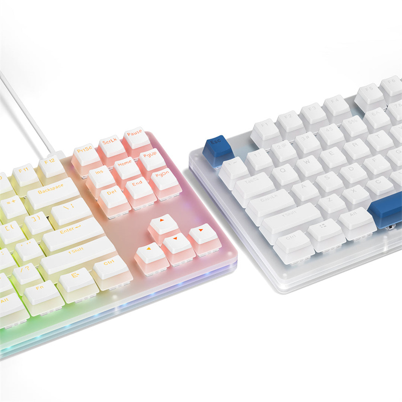 XVXWomierK87Pro87KeysTKLAcrylicMechanicalGamingKeyboardHotSwappablePBTPuddingKeycapGateronRedSwitche-2003258-4