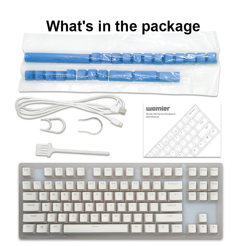 XVXWomierK87Pro87KeysTKLAcrylicMechanicalGamingKeyboardHotSwappablePBTPuddingKeycapGateronRedSwitche-2003258-6