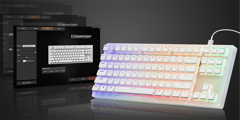 XVXWomierK87Pro87KeysTKLAcrylicMechanicalGamingKeyboardHotSwappablePBTPuddingKeycapGateronRedSwitche-2003258-7