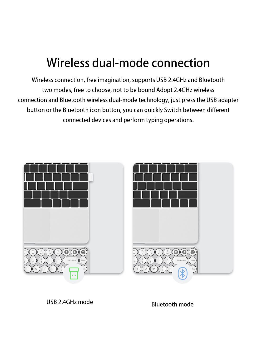 XiaomiMIIIW85KeysKeyboardbluetoothUSB24GHzDual-modeWirelessKeyboardMulti-systemSwitchingForComputerL-1987988-5
