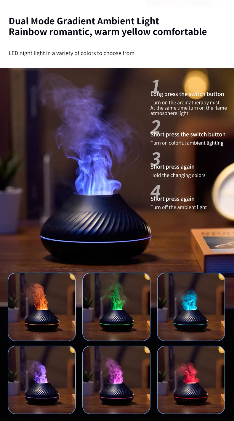 130mlUSBPortableAirHumidifierwithColorFlameLightEssentialOilLampVolcanicAromaDiffuser-2015507-5