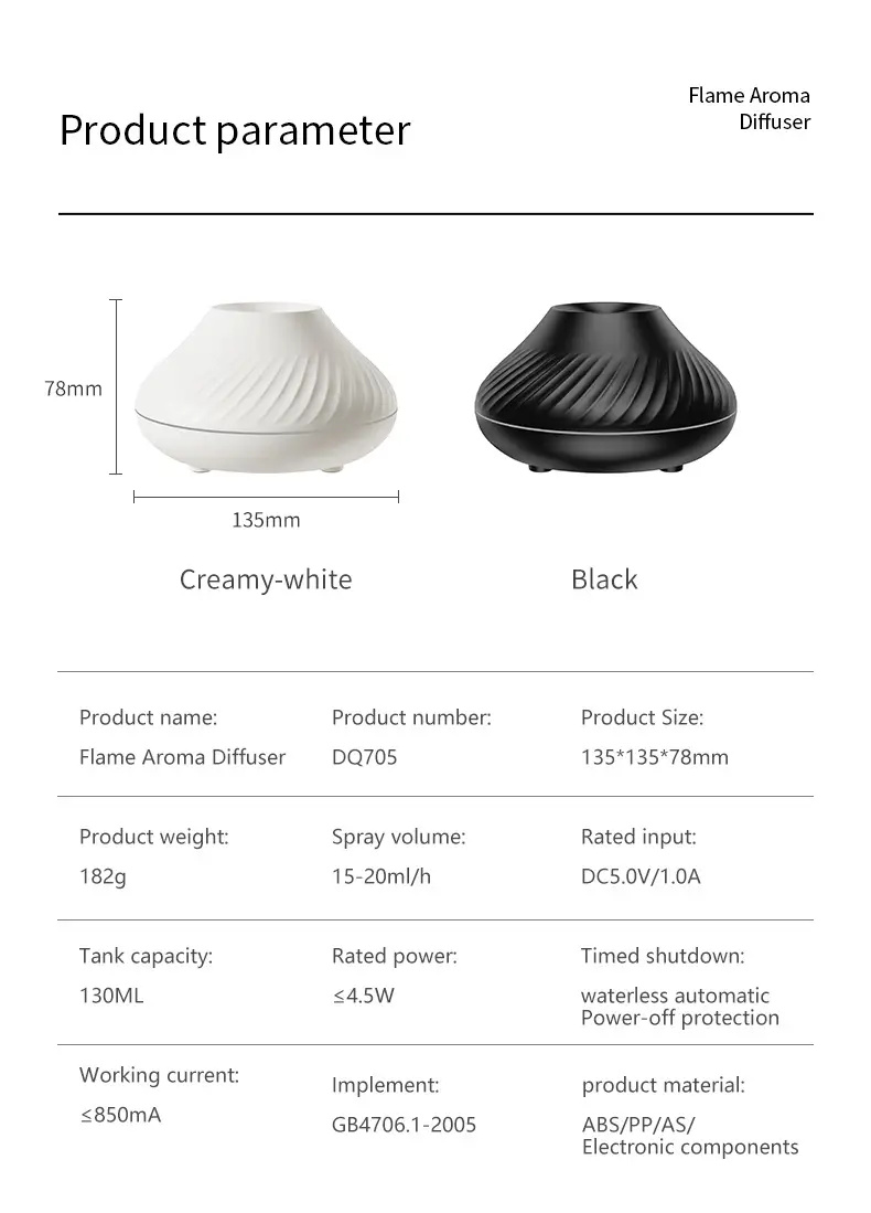 130mlUSBPortableAirHumidifierwithColorFlameLightEssentialOilLampVolcanicAromaDiffuser-2015507-8