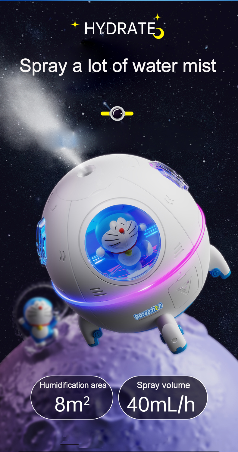 220MLHomeHumidifierCartoonSpaceCapsuleHouseholdUse1200mAhwithMulticolorAmbientLightTypeCRechargeable-2015505-7