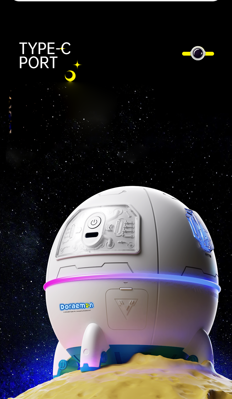 220MLHomeHumidifierCartoonSpaceCapsuleHouseholdUse1200mAhwithMulticolorAmbientLightTypeCRechargeable-2015505-10