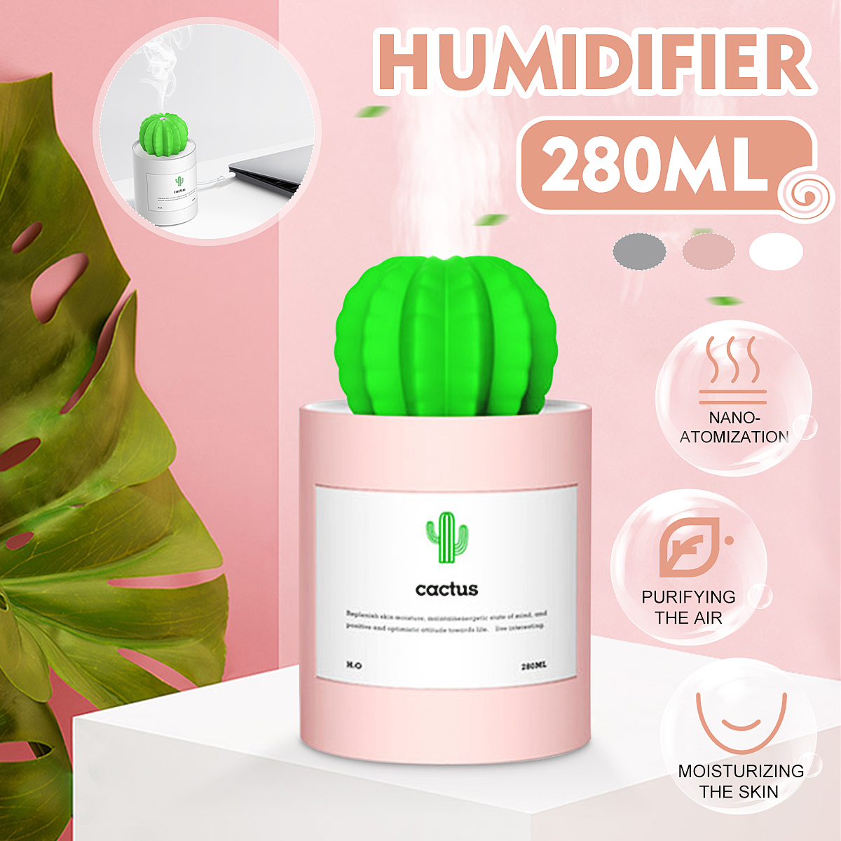 280MLMiniAirHumidifierUSBChargeCactusShapeFoggerMistMakerForHomeCar-1708229-1