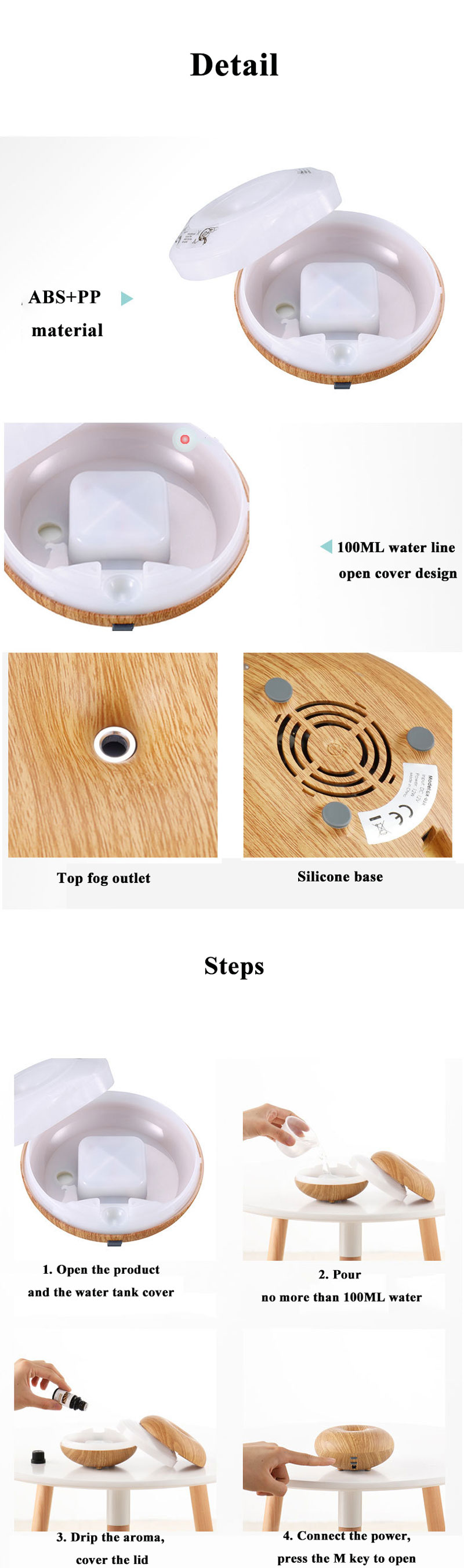 GXDiffuserUltrasonicWoodGrainAromaHumidifierNegativeIonPurificationIntelligentpoweroffAtomizer-1601689-5