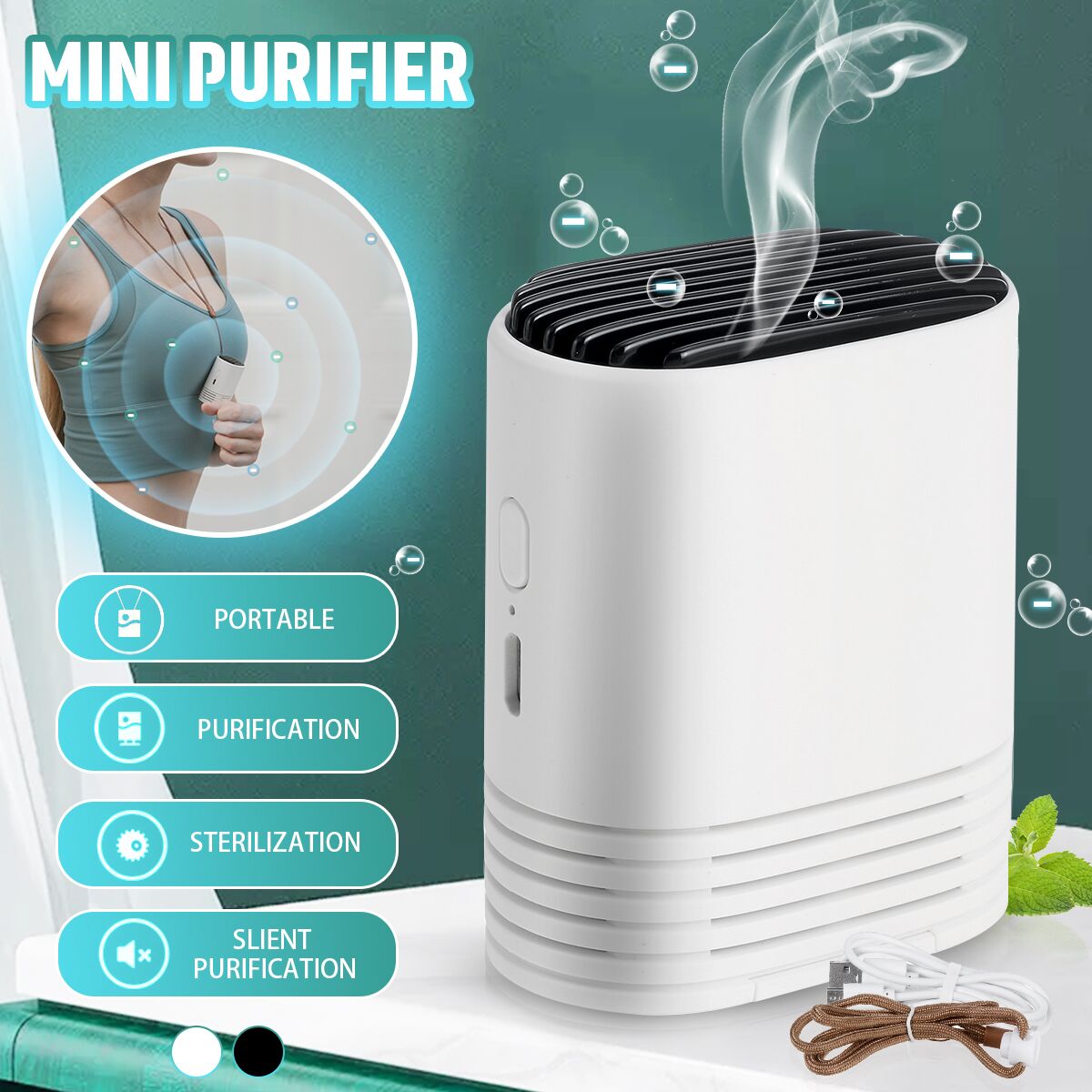 MiniPortableAirPurifierNecklaceCarAnti-fogFormaldehyde500mlBattaryCapacity8MillionNegativeOxygenIons-1739030-1