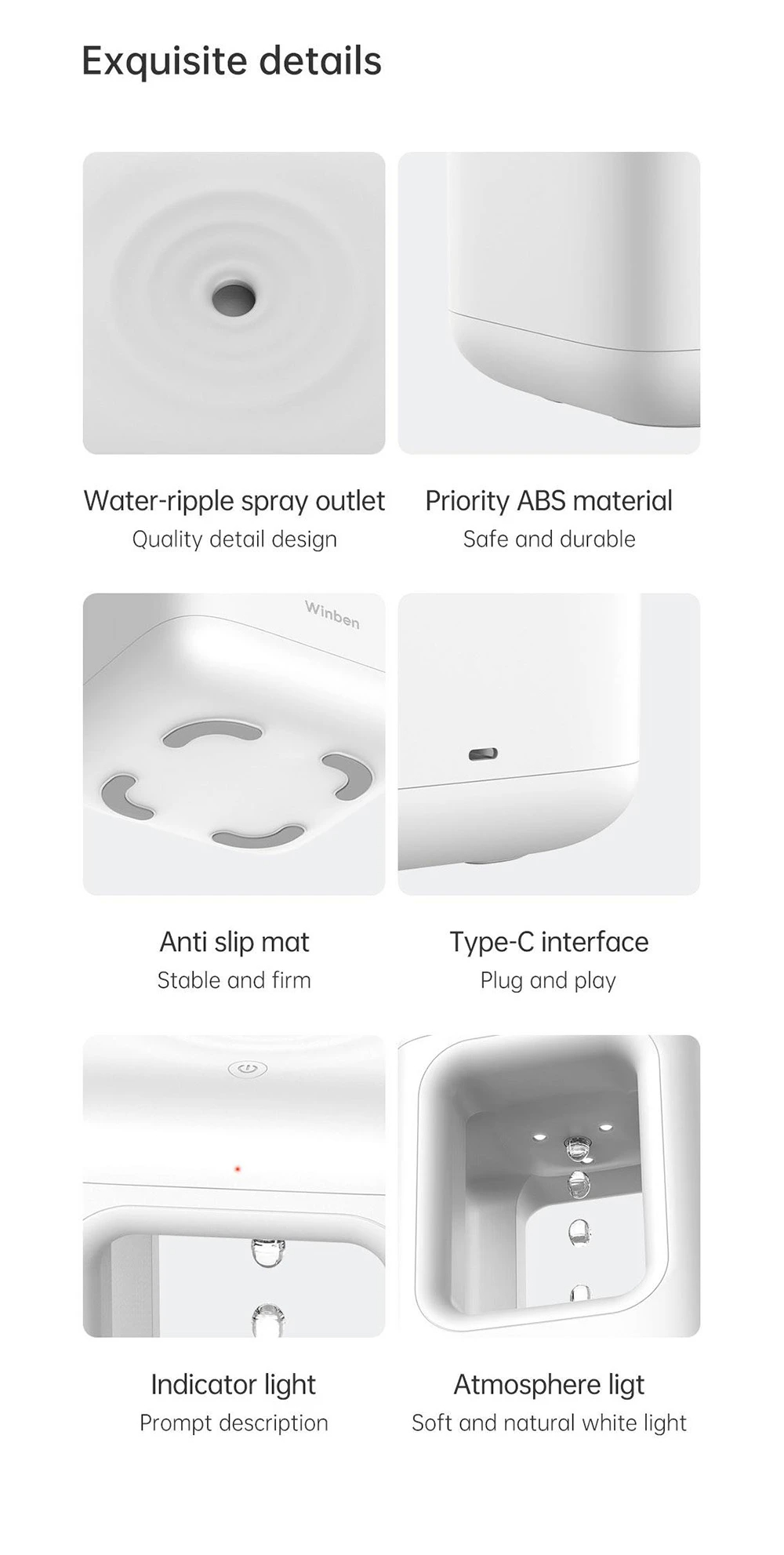 WinbenAntiGravityLevitatingWaterDropHumidifier500mlWaterTankDualHumidificationModeSmartAnti-Drying-1998099-8