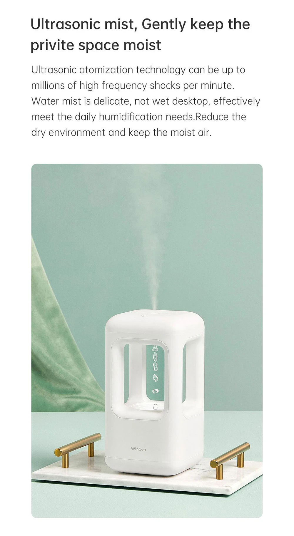 WinbenAntiGravityLevitatingWaterDropHumidifier500mlWaterTankDualHumidificationModeSmartAnti-Drying-1998099-9