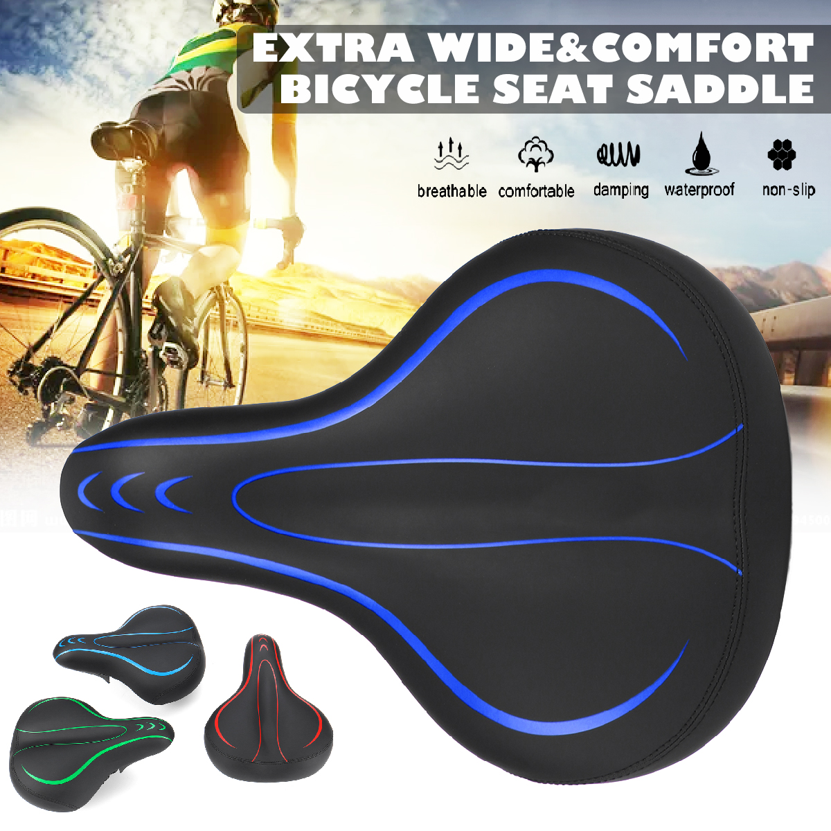 270x195mmExtraWideComfortBikeSaddleSoftMTBBikeCushionBicycleSeatPad-1687786-1