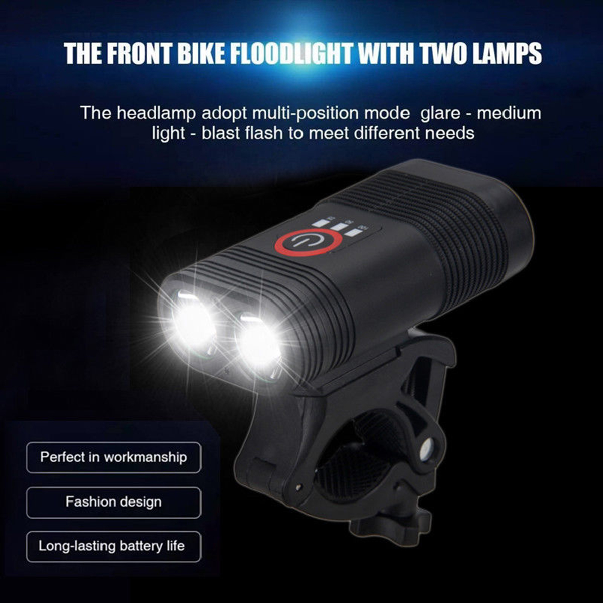 3000LMDoubleLEDRechargeableBicycleHeadLightBikeType-CLampRotatingMountHeadlamp-1634454-2