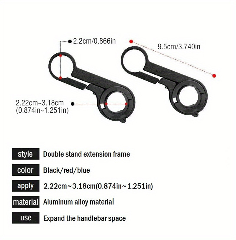 30cmAluminumAlloyBikeHandlebarExtenderExtensionMountingFrameForBikeLight-1991133-10